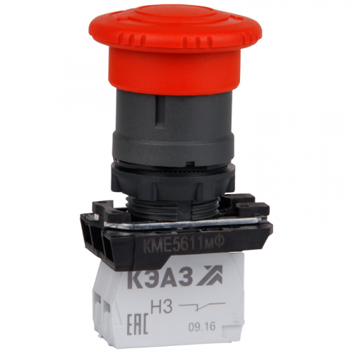 248255 Кнопка грибовидная КМЕ 5611мФ 1НО+1НЗ IP65 красн. КЭАЗ 