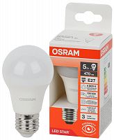 4058075695597 Лампа светодиодная LED Star 5Вт 4000К нейтр. бел. E27 470лм A угол пучка 180град. 170-250В (замена 40Вт) матов. пластик OSRAM 