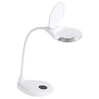 31-0560 Лупа настольная 3D+12D с подсветкой LED регулировка яркости EXPERT бел. Rexant 