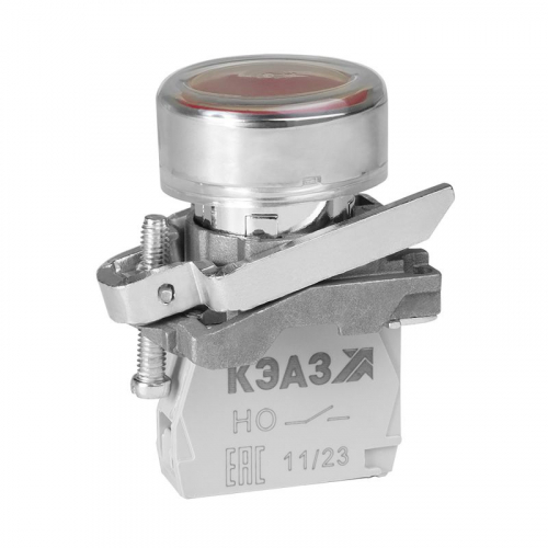 284285 Кнопка КМЕ4210мС-красный-1но+0нз-цилиндр-IP65 КЭАЗ 