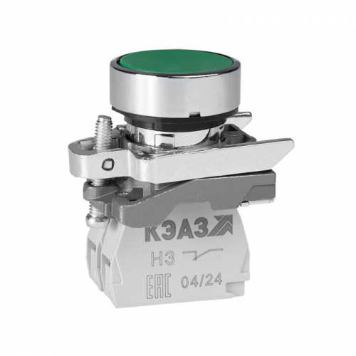 284295 Кнопка КМЕ4210мС-зеленый-1но+0нз-цилиндр-IP65 КЭАЗ 
