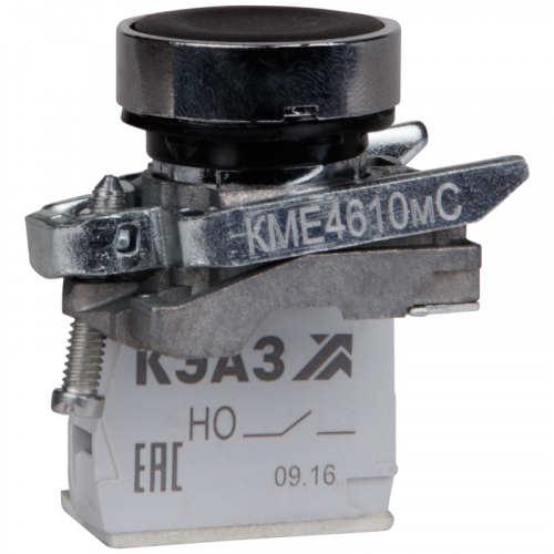 275181 Кнопка КМЕ4501мС-черный-0но+1нз-цилиндр-IP54 КЭАЗ 