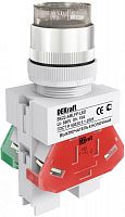 25068DEK Выключатель кнопочный LED ABLFP ВК-22 d22мм 24В AC/DC бел. DEKraft 