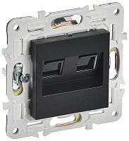 SK-K20-2-K02 Розетка компьютерная двойн. RJ45 кат.6 SKANDY SK-K04Bl черн. IEK 