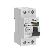 elcb-2-6-40-100-em-pro Выключатель дифференциального тока (УЗО) 2п 40А 100мА тип AC 6кА ВД-100 электромех. PROxima EKF 
