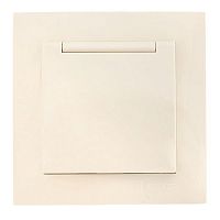 EWV10-124-20 Розетка 1-м СП Валенсия 16А с заземл. с крышкой защ. шторки крем. PROxima EKF 