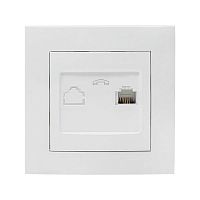 EWT01-034-10 Розетка телефонная 1-м СП Валенсия RJ11 бел. PROxima EKF 