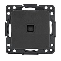 EZT01-034-10 Розетка телефонная 1-м Стокгольм механизм черн. PROxima EKF 