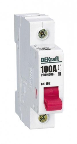 17004DEK Выключатель-разъединитель 1п 100А ВН-102 DEKraft 