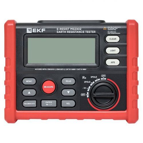 ms2302 Измеритель сопротивления заземления цифровой E-Resist MS2302 Professional EKF  фото 3