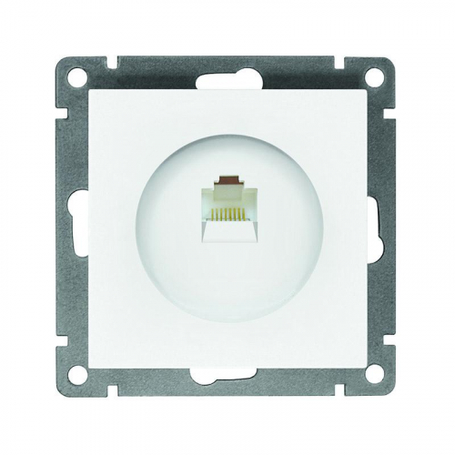 A0051 Розетка компьютерная 1-м СП Афина RJ45 кат.5E механизм бел. Universal 