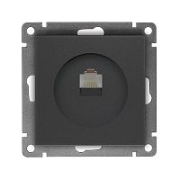 A0051-Gr Розетка компьютерная 1-м СП Афина RJ45 кат.5E механизм графит Universal 