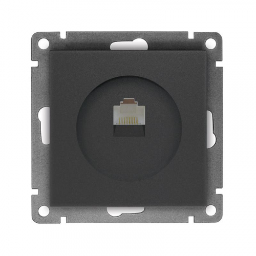 A0051-Gr Розетка компьютерная 1-м СП Афина RJ45 кат.5E механизм графит Universal 
