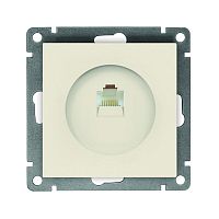 A0051-I Розетка компьютерная 1-м СП Афина RJ45 кат.5E механизм сл. кость (ivory) Universal 