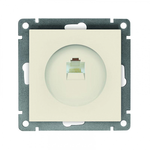 A0051-I Розетка компьютерная 1-м СП Афина RJ45 кат.5E механизм сл. кость (ivory) Universal 