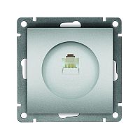 A0051-S Розетка компьютерная 1-м СП Афина RJ45 кат.5E механизм серебр. Universal 