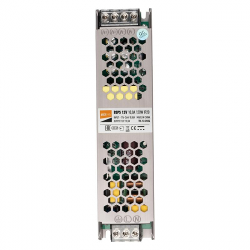 5013902 Блок питания для светодиодной ленты 120Вт 10А 12В IP20 BSPS метал. JazzWay 