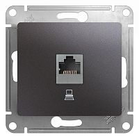 GSL001381K Розетка компьютерная 1-м Glossa RJ45 кат.5E механизм графит SE 