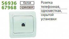 1151421 Розетка телефонная 1-м СП Classic RJ11 (4P4C) бел. POWERMAN 