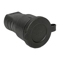 RPS-012-16-230-44 Розетка переносная 16А IP44 230В 2P+PE с защ. крышкой каучук Basic EKF 