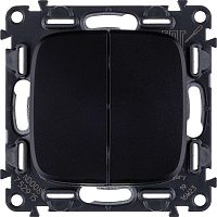 752915 Выключатель 2-кл. СП Valena Allure 10А IP20 250В с лицев. панелью безвинтов. зажимы механизм антрацит Leg 