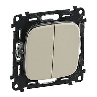 752805 Выключатель 2-кл. СП Valena Allure 10А IP20 250В с лицев. панелью безвинтов. зажимы механизм сл. кость Leg 