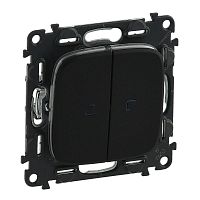 752919 Переключатель 2-кл. СП Valena Allure 10А IP20 250В 10AX с подсветкой с лицев. панелью механизм антрацит Leg 