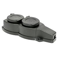 RPS-018-16-230-44 Колодка 2-м 16А IP44 2P+PE 230В с защ. крышками каучук Basic EKF 