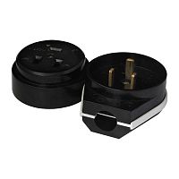1234 Разъем РШ-ВШ 32А 250В 2P+PE откр. уст. черн. UNIVersal 