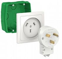 BLNSK013231 Комплект силовой СП Blanca 32А 250В (монтажная коробка + розетка + вилка) бел. SE 