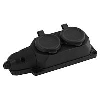 Б0044544 Колодка удлинителя 2-м с заземл. 16А IP44 K-2e-B-IP44 каучук черн. Эра 