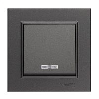 56050021 Выключатель 1-кл. СП Karea 10А IP20 дым. металлик с подсветкой Makel 