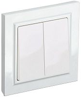 BR-V20-0-10-K01-F Выключатель 2-кл. СП BRITE ВСР10-2-0-БрБ 10А в сборе бел. IEK 