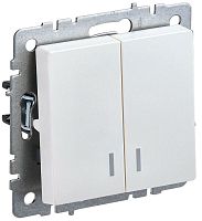 BR-V20-1-10-K36 Выключатель 2-кл. СП BRITE ВС10-2-1-БрЖ 10А с индик. механизм жемчуж. IEK 