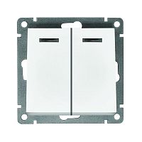 A0123 Выключатель 2-кл. СП Афина 10А IP20 с подсветкой механизм бел. Universal 