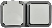 TS-G10-6-55-V-K41 Блок ОП розетка + выключ. горизонт. TORS 16А IP55 TS242 бел. IEK 