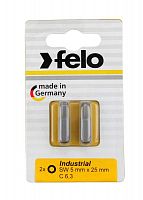 02450036 Бита шестигранная 25мм Industrial 5мм (блист.2шт) FELO 