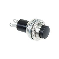 36-3330 Выключатель-кнопка металл 220В 2А (2с) OFF-(ON) d10.2 черн. Mini (RWD-213) Rexant 