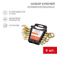 12-5841-2 Набор ключей комбинированных 8 10 12 13 14 17мм 6 предметов цинк желт. Rexant 