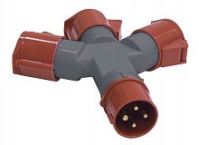 PAS32-016-4 Адаптер 3-х луч. 16А 3P+PE 380В IP44 TS1013-214 IEK 