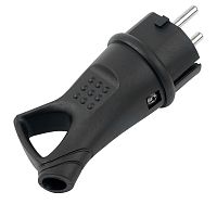 32843 Вилка угловая с/з STEKKER, RPG16-30-442, каучук, 250В,16A, IP44, черный 
