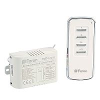23263 Выключатель дистанционный 230V 1000W 4-хканальный 30м с пультом управления, TM74 