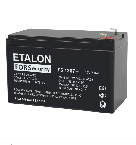 FS 1207+ Аккумулятор FS+ 12В 7Ач ETALON BATTERY  100-12/007S+