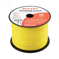 01-6532 Провод ПГВА 1х1.50 мм2, желтый, бухта 100 м, REXANT   