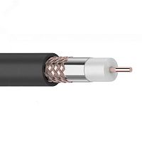 01-2222 Кабель коаксиальный RG-6U+Cu 75 Ом Cu/Al/Cu 64% OUT черный 100 м REXANT 