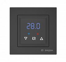 21RT0105R Терморегулятор Ridan Classy c Wi-Fi, с комбинацией датчиков, черный матовый, 16А ДЕВИ 