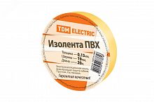 SQ0526-0002 Изолента ПВХ 0,15х19мм Желтая 20м TDM TDM ELECTRIC 