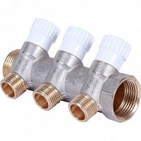 SMB 6852 011203 Коллектор распределительный 1', 3 отвода 1/2' плоское уплотнение STOUT  RG008TN2KBGB1B