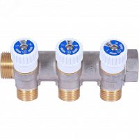 SMB 6852 341203 Коллектор распределительный 3/4', 3 отвода 1/2' плоское уплотнение STOUT  RG008TN2KE5P42