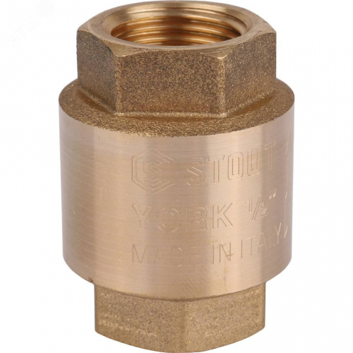 SVC-0012-000015 Клапан обратный пружинный муфтовый 1/2' с пластиковым седлом STOUT  RG008T8CKERRJ5